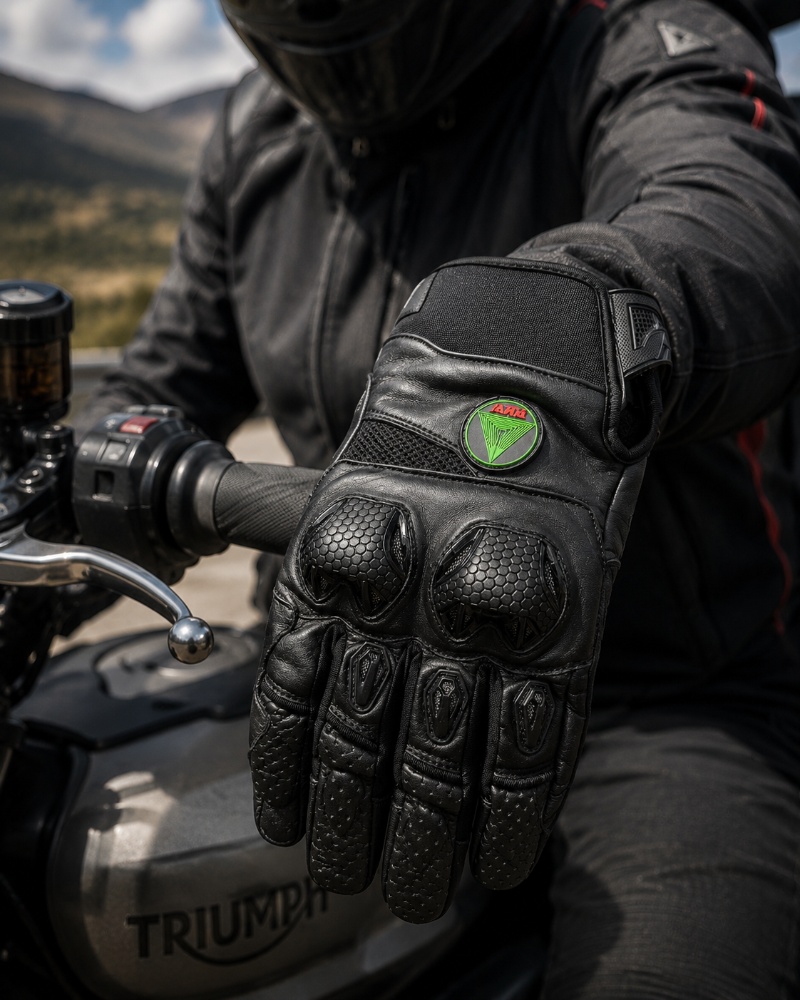 GUANTES EN CUERO PMW NEGROS