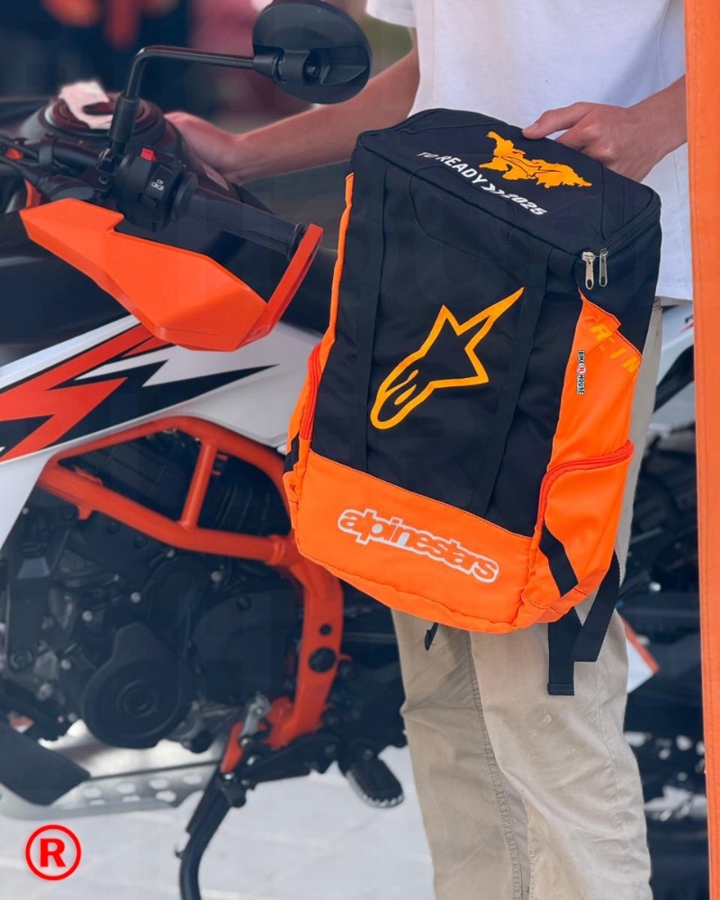 MORRAL ALPINESTARS NARANJA CON FORRO IMPERMEABLE