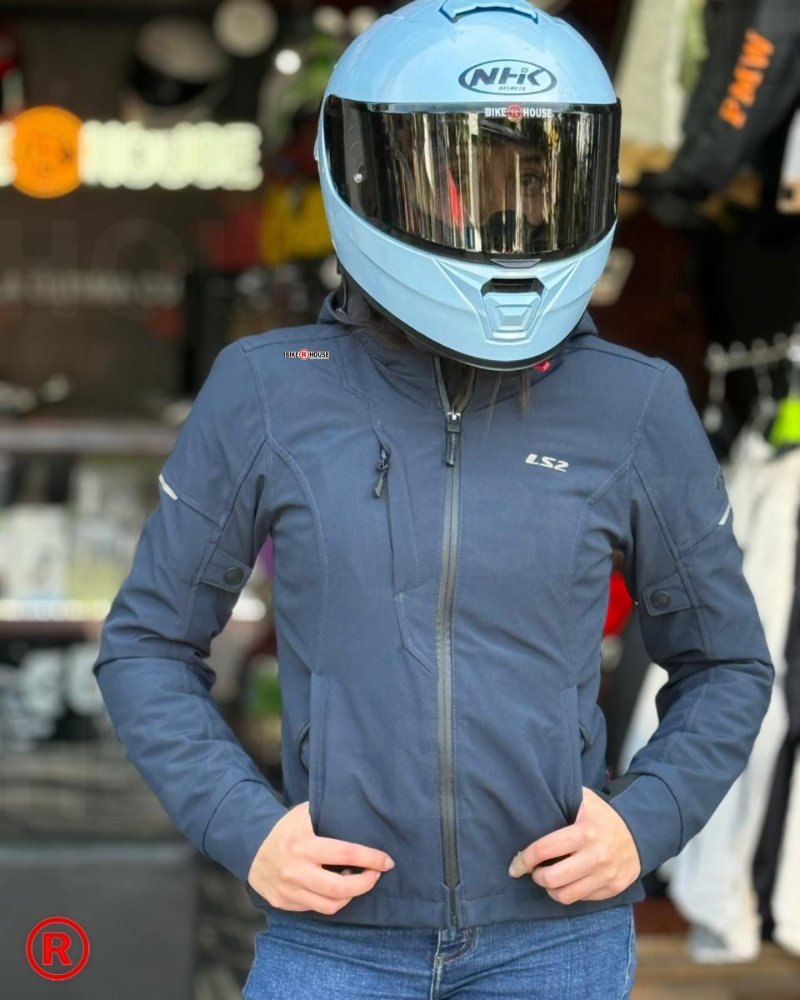 CHAQUETA CON PROTECCION  LS2 BOLTON AZUL DAMA