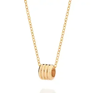 Gargantilha com pingente cilíndro banhado a ouro 18k COD. 53266700