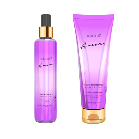 Kit Amore Pokoloka Feminino - Body Splash 250ml + Hidratante 240ml