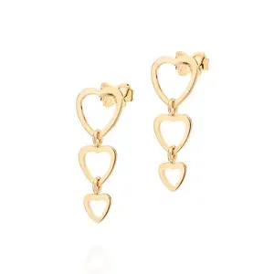 BRINCO PÊNDULO CORAÇÕES VAZADOS BANHADO A OURO 18K 5275410000