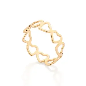 Anel corações vazados banhado a ouro 18k COD. 51364500