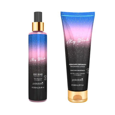Kit Lokachic My Wish Pokoloka Feminino - Body Splash 250ml + Hidratante 240ml