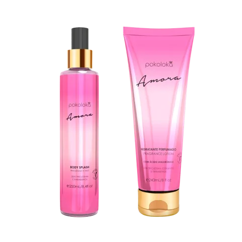 Kit Lokasecret Amora Pokoloka Feminino - Body Splash 250ml + Hidratante 240ml