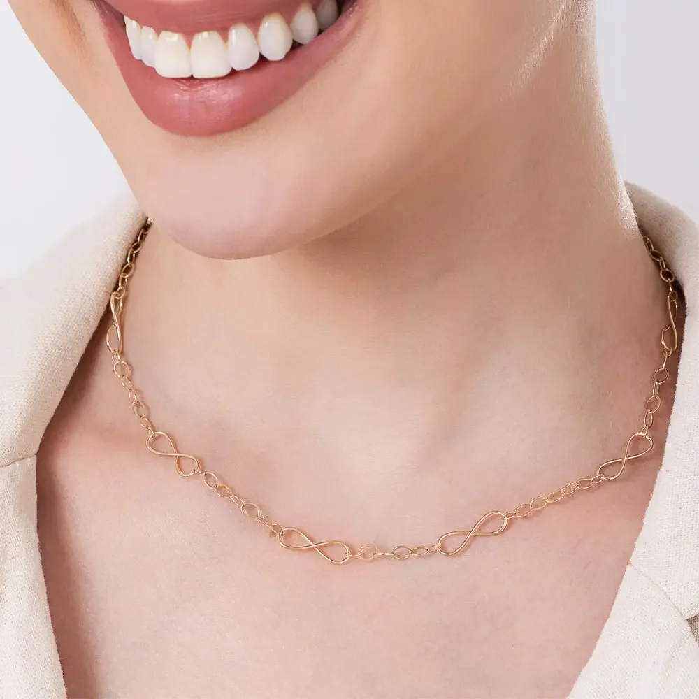 Gargantilha infinitos banhada a ouro 18k COD. 53267100