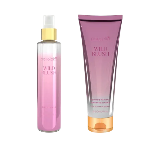 Kit Luxury Wild Blush Pokoloka Feminino - Body Splash 250ml + Hidratante 240ml