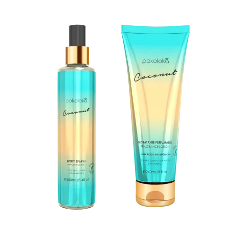 Kit Lokasecret Coconut Pokoloka Feminino - Body Splash 250ml + Hidratante 240ml