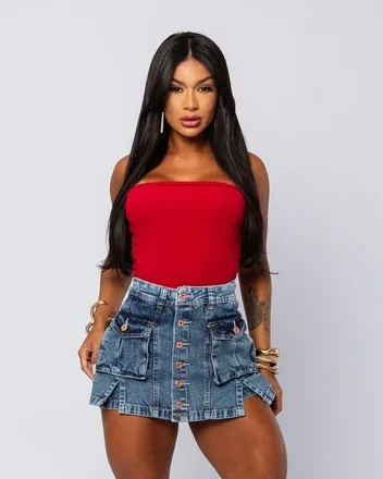 Short Saia Double Jeans Madalena