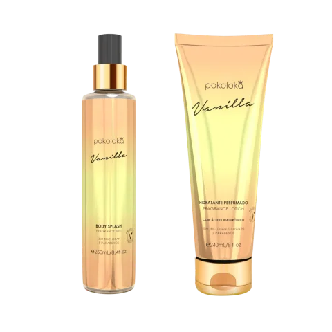 Kit Vanilla Pokoloka Feminino - Body Splash 250ml + Hidratante 240ml