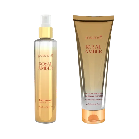 Kit Royal amber Pokoloka Feminino - Body Splash 250ml + Hidratante 240ml