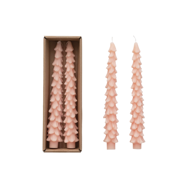 Set x 2 velas árbol de navidad rosado