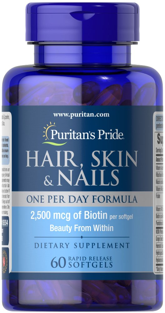 PURITANS PRIDE HAIR, SKIN & NAILS ONER PER FORMULA 60 SOFTGELS