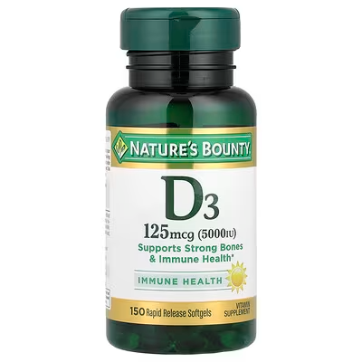 NATURES BOUNTY VITAMIN D3 125 MCG (5000IU) 150 SOFTGELS