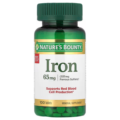 NATURES BOUNTY IRON (HIERRO) 65 MG 100 TABLETA