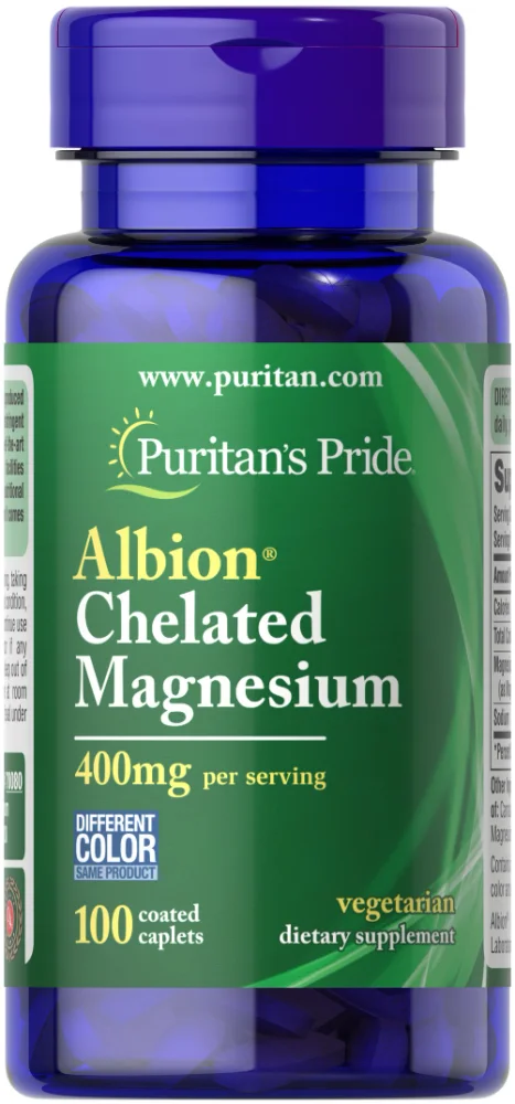 PURITANS PRIDE MAGNESIUM CHELATED (QUELADO) 400MG 100 CAPSULA