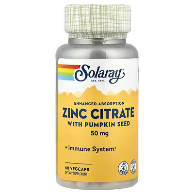 SOLARAY ZINC CITRATE WITH PUMPKIN SEED 50 MG
