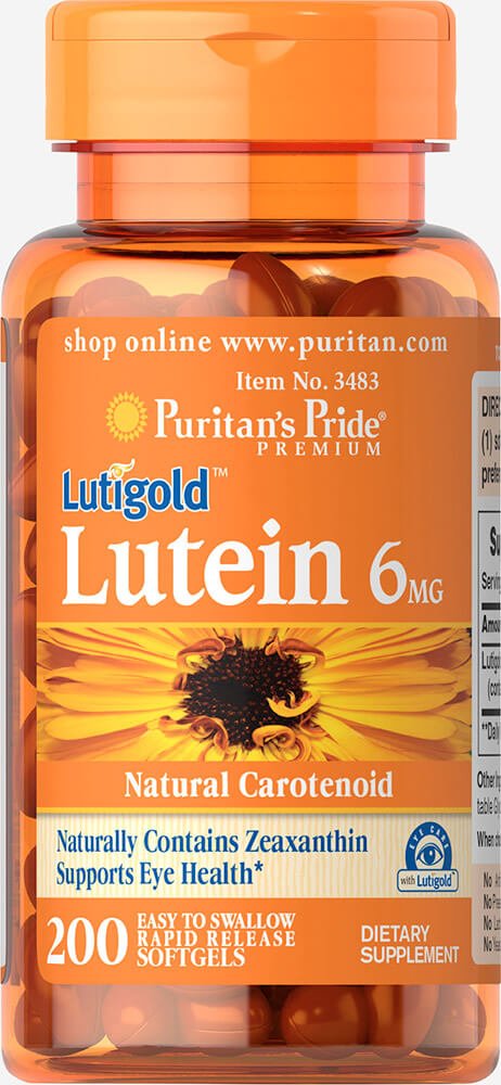 PURITANS PRIDE LUTEIN 6MG 200 SOFTGELS