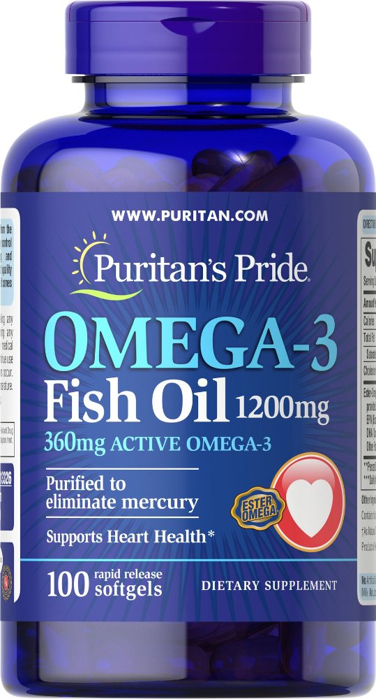 PURITANS PRIDE OMEGA-3 FISH OIL 1200 MG 100 SOFTGELS