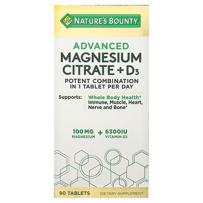 NATURES BOUNTYADVANCED  MAGNESIUM CITRATE + D3 90 TABLETA