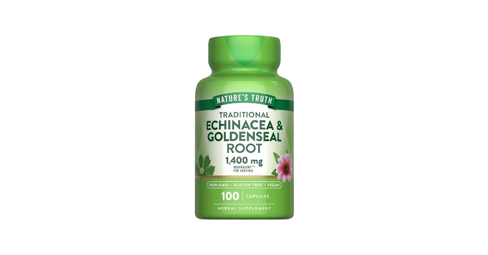 NATURE'S TRUTH ECHINACEA Y GOLDENSEAL ROOT 1,400MG 100CAPSULAS