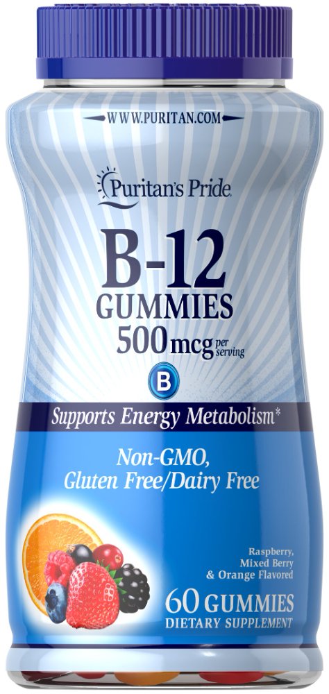 PURITANS PRIDE VITAMIN B12 500 MCG 60 GUMMIES