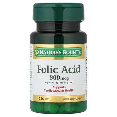 NATURES  BOUNTY FOLIC ACID (ACIDO FOLICO) 800MCG 250 TABLETAS