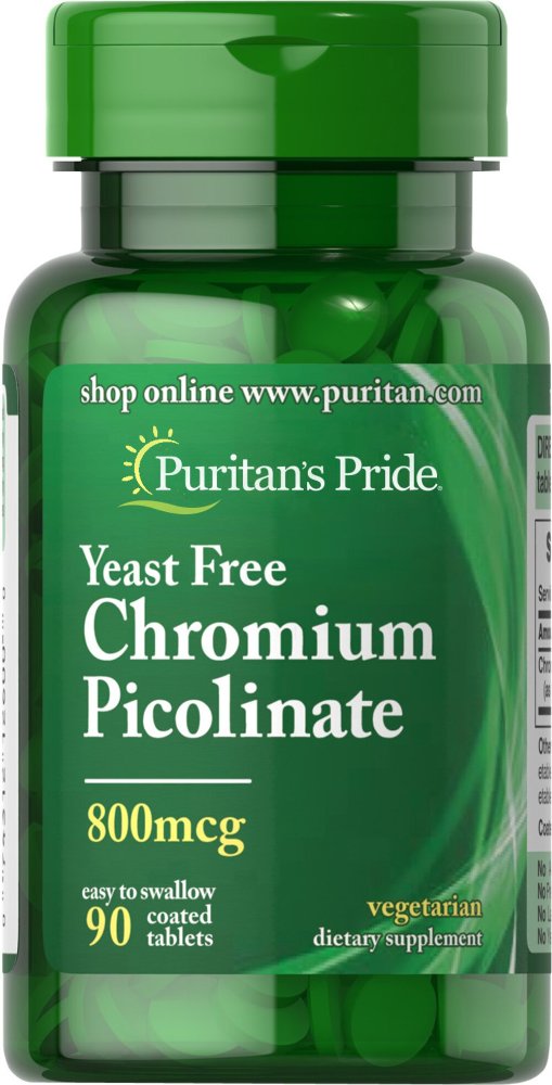 PURITANS PRIDE CHROMIUM PICOLINATE (PICOLINATO DE CROMO) 800 MCG 90 TABLETA