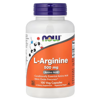 NOW L-ARGININE 500MG 100 VEG CAPSULES