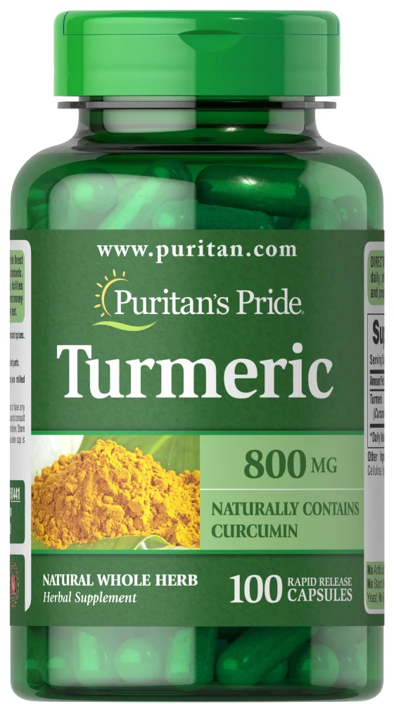 PURITANS PRIDE TURMERIC (CURCUMA)800 MG 100 CAPSULA