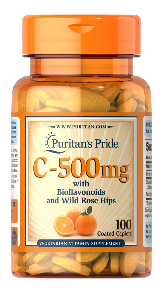 PURITANS PRIDE VITAMIN C-500MG WITH BIOFAVONOIDS AND WILD ROSE HIPS 100 CAPSULA