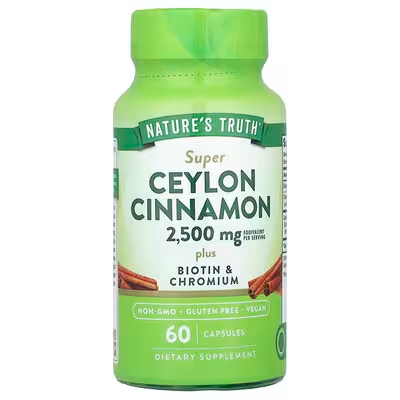 NATURES TRUTH SUPER CEYLON CINNAMON 2500 MG BIOTIN & CHROMIUN 60 CAPSULA
