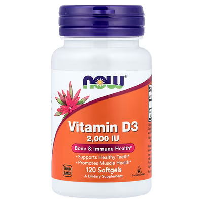 NOW VITAMIN D-3 2,000 IU 120 SOFTGELS