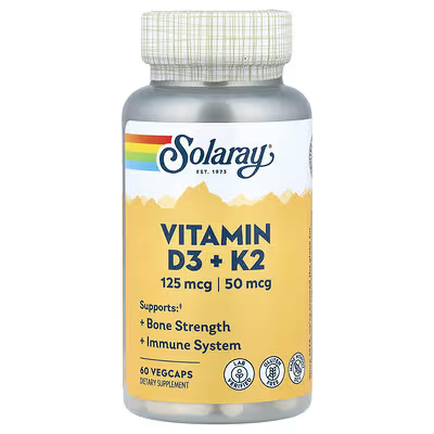 SOLARAY VITAMIN D3 + K2 125 MCG Y 50 MCG 60 CAPSULA