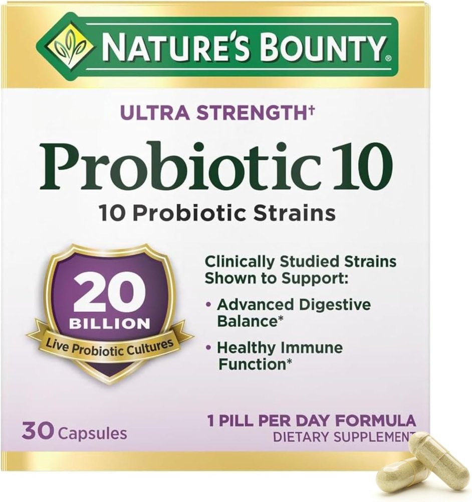 NATURE'S BOUNTY PROBIOTIC 10 20BILLONES 30CAPSULAS