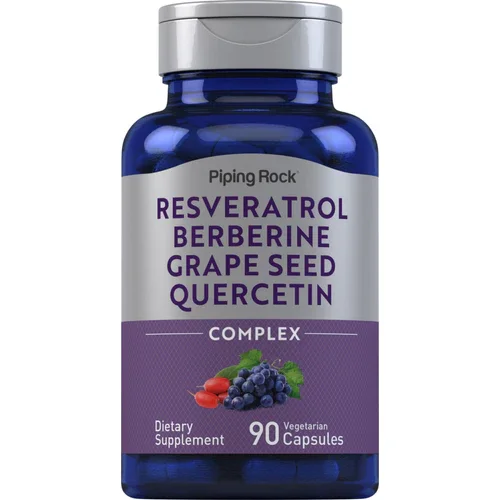 PIPING ROCK RESVERATROL,, BERBERINE, GRAPE SEED & QUERCETIN COMPLEX 90 CAPSULA