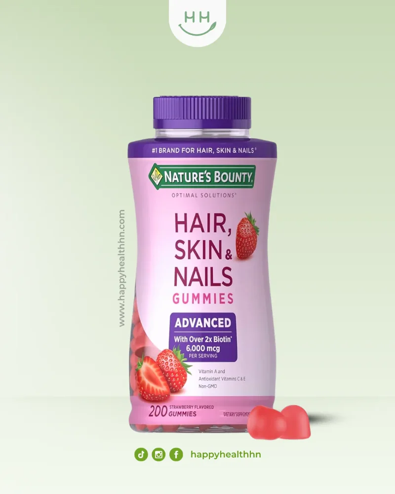 NATURES BOUNTY HAIR, SKIN, NAILS GUMMIES ADVANCED 6000 MCG 200 GUMMIES