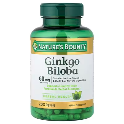NATURE\'S BOUNTY GINKGO BILOBA 60MG 200 CAPSULAS