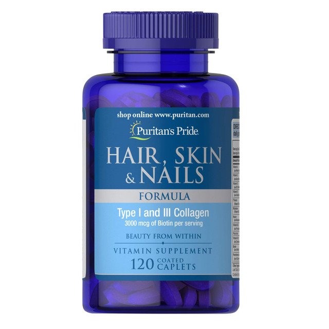 PURITANS PRIDE HAIR, SKIN & NAILS FORMULA 120 CAPLETA