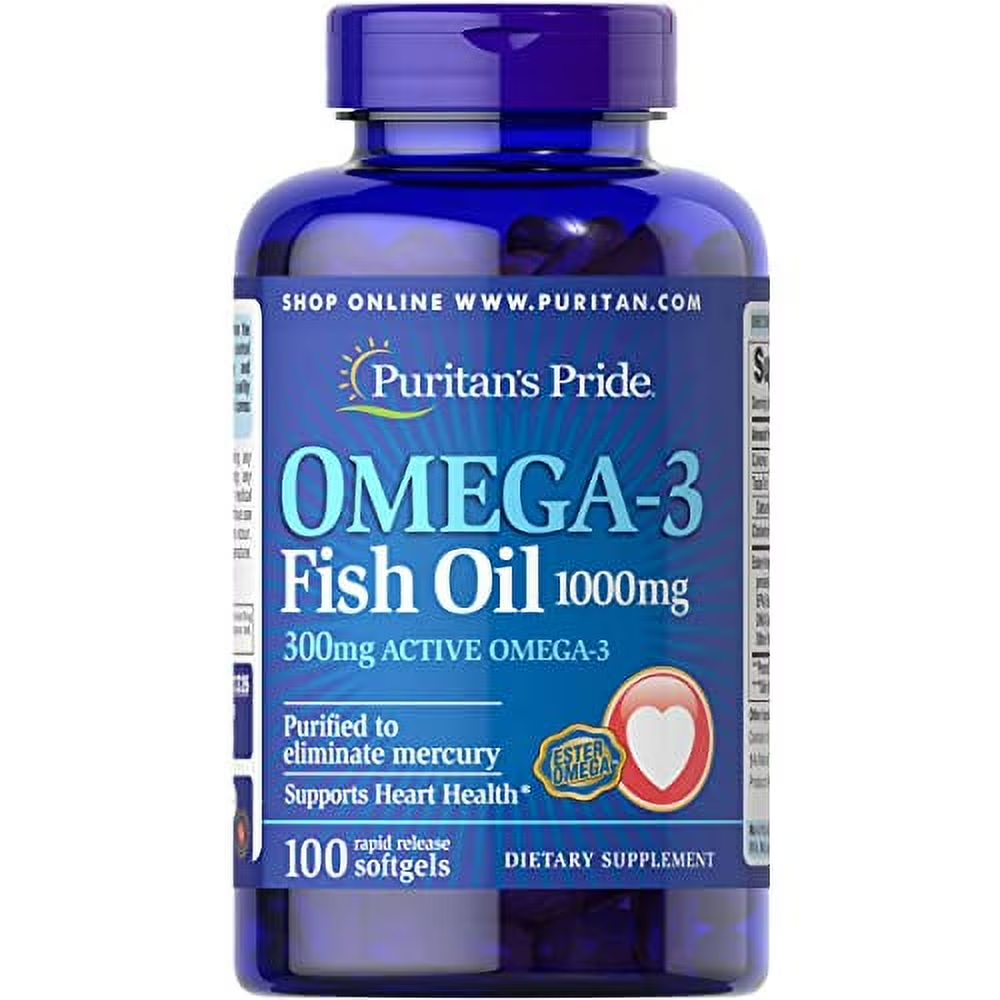 PURITANS PRIDE OMEGA-3 FISH OIL 1000 MG 100 SOFTGELS