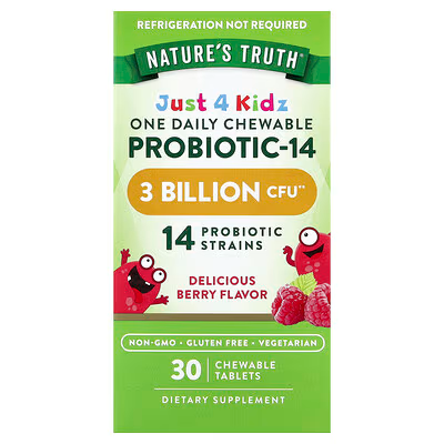 NATURES TRUTH KIDS PROBIOTIC-14 3 BILLON CFU 30 TABLETA CHEWABLE