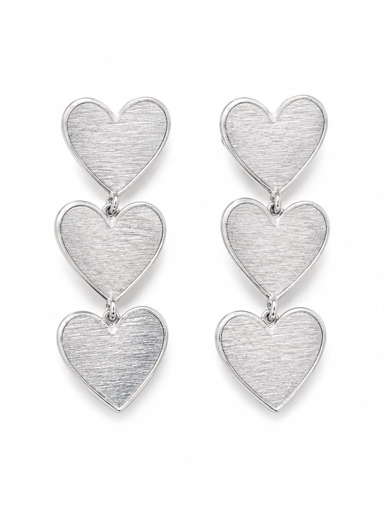 Aretes dorados cascada 3 corazones grandes - 1181 - 1311
