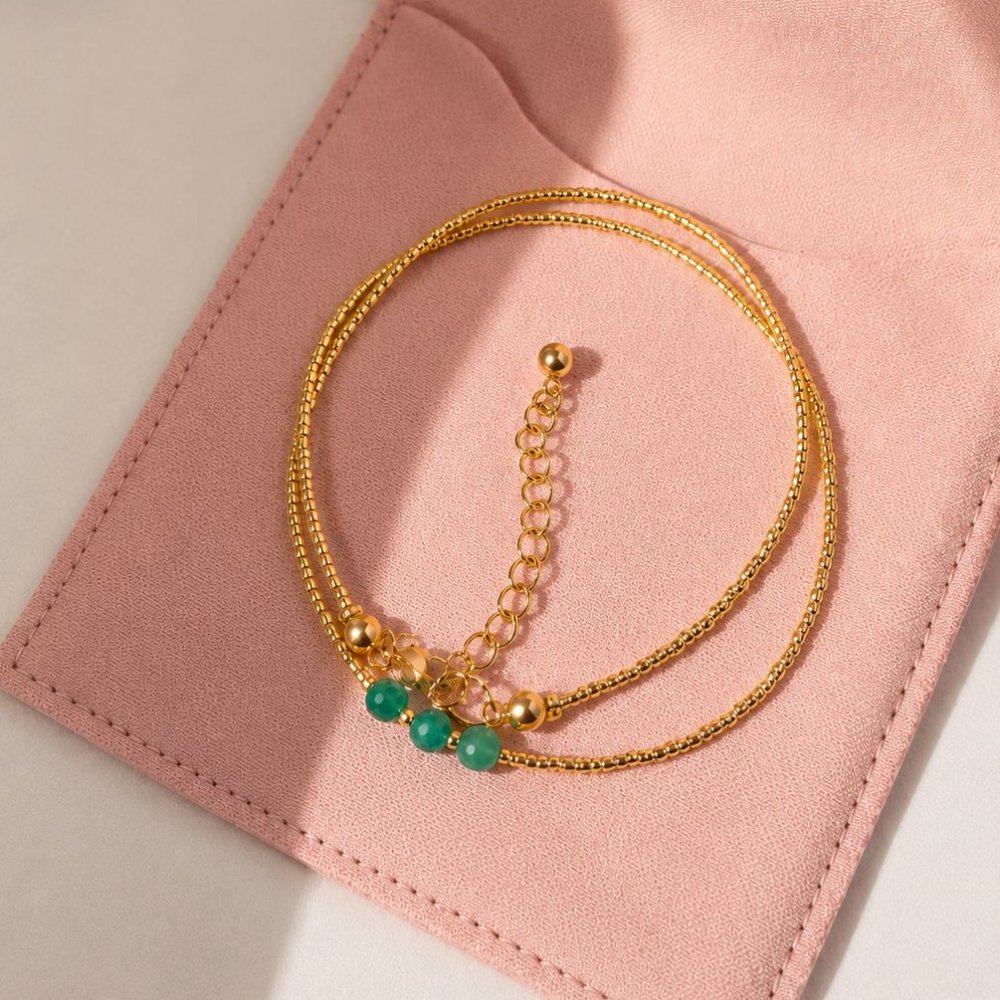 Chocker miyuki piedra natural ágata - 1506