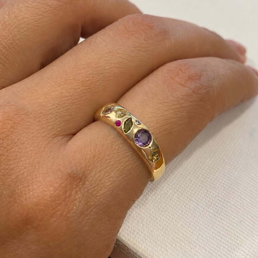 Anillo cielo zircones de colores - 1540