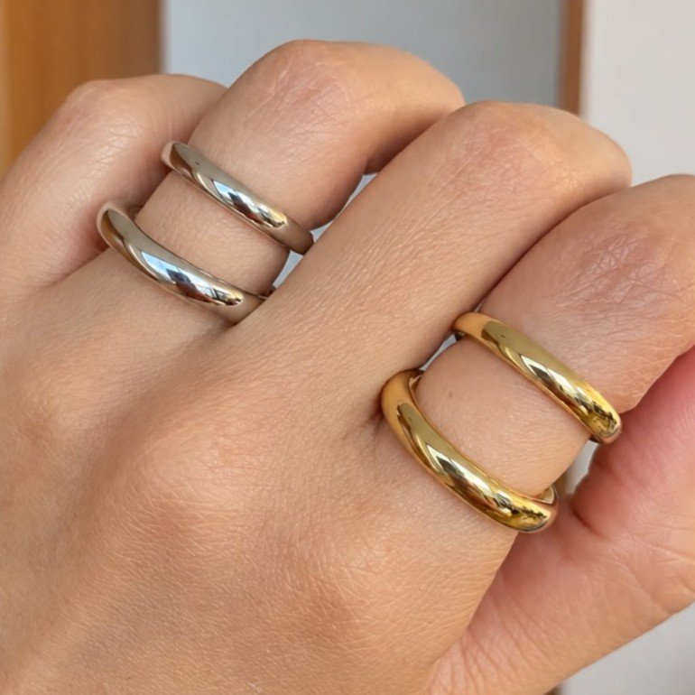 Anillo doble liso - 1425
