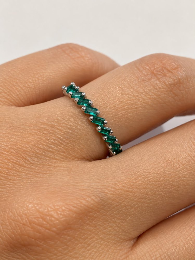 Anillo zigzag verde - 1606