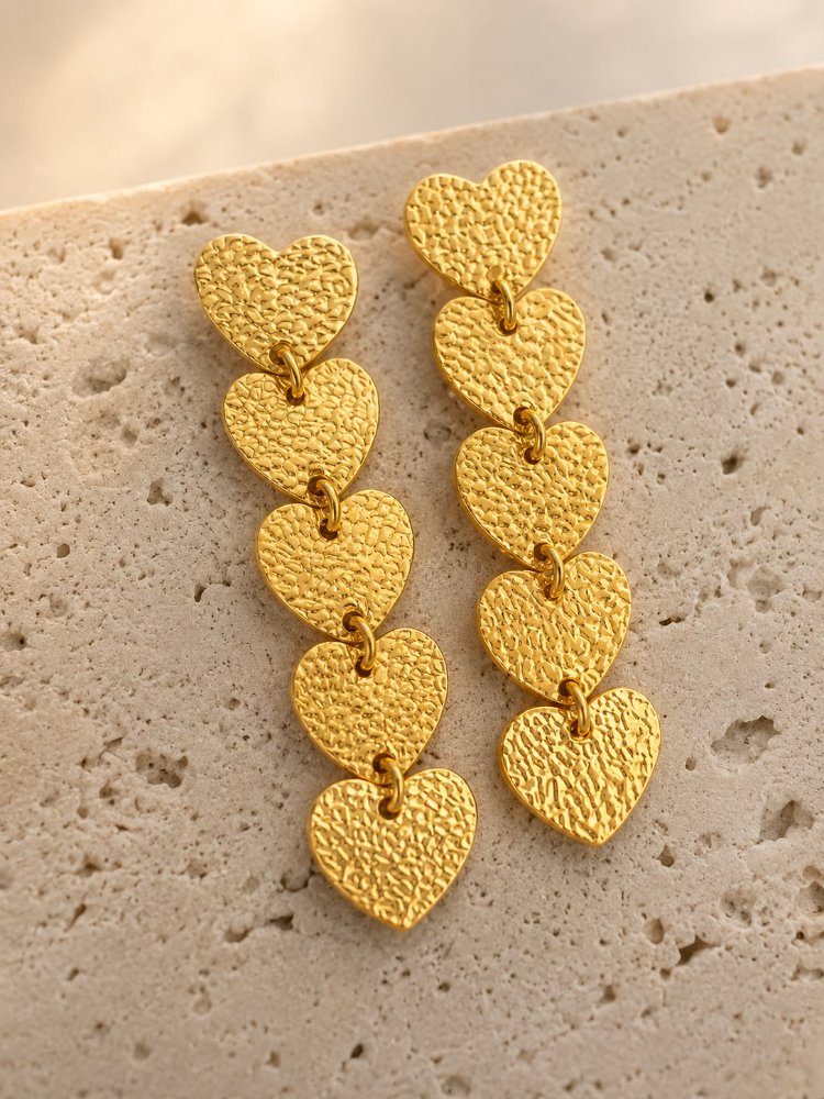 Aretes cascada 5 corazones - 1180 - 1310