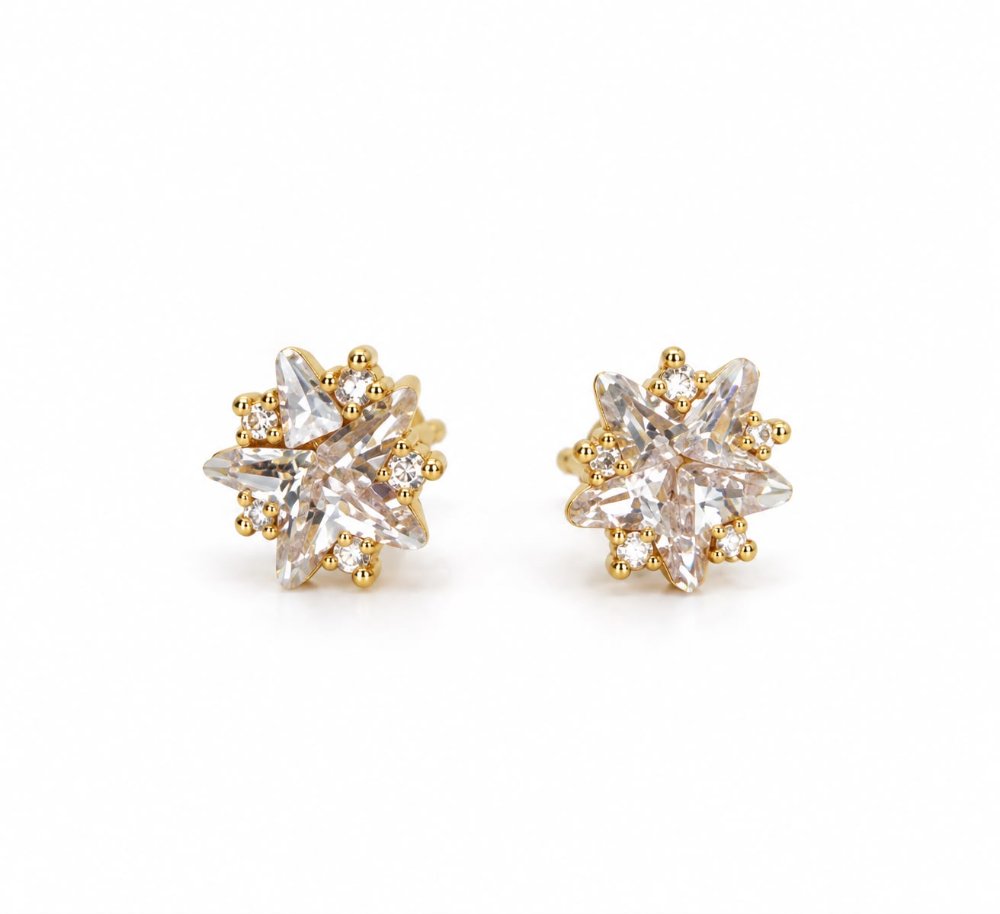 Aretes pequeños zircones estrella - 1578