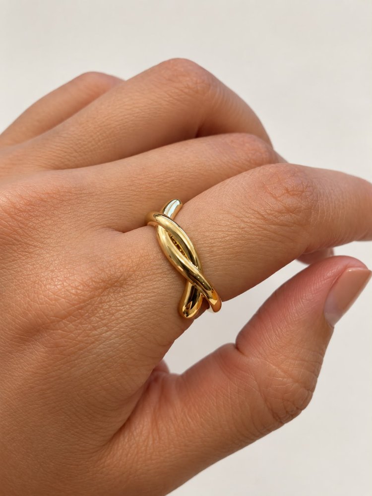 Anillo dorado lazo - 1088
