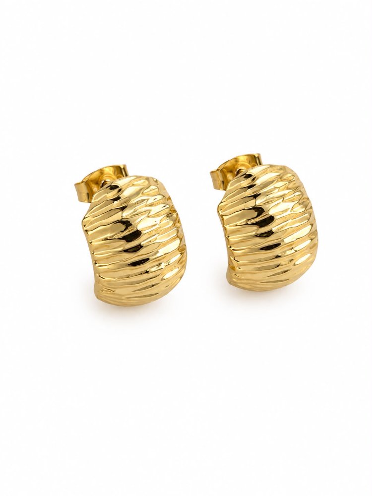 Aretes luna labrados gold - 1419